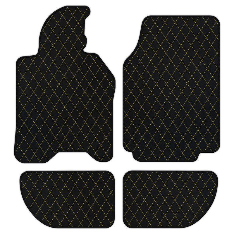 Customizable Leather Floor Mats with Single Diamond Pattern for Porsche 944 (1981-1991)