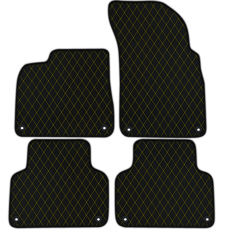 Customizable Leather Floor Mats with Single Diamond Pattern for Audi Q8 e-tron (2023-2025)