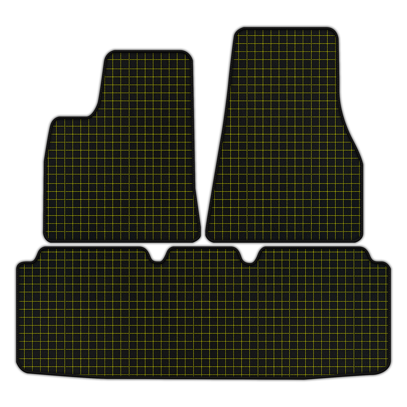 Customizable Leather Floor Mats with Square Pattern for Tesla Model S (2012-2023)