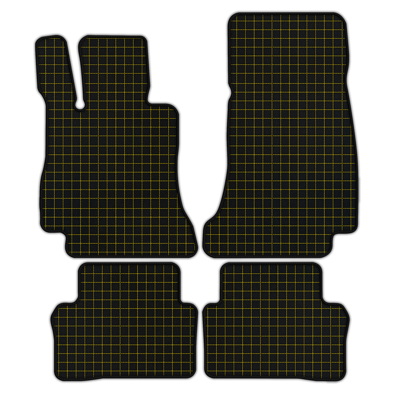 Customizable Leather Floor Mats with Square Pattern for Mercedes-Benz AMG GT 4-door Sedan (2018-2025)