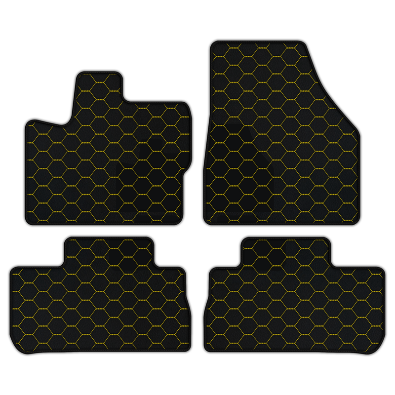 Customizable Leather Floor Mats with Symmetrical Hex Pattern for Land Rover Freelander (2007-2012)