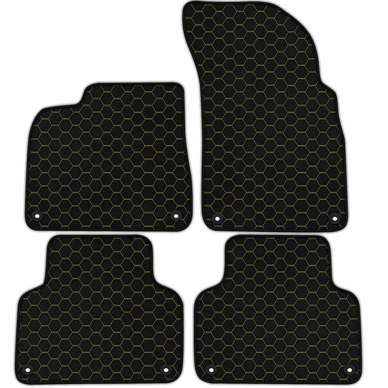 Customizable Leather Floor Mats with Symmetrical Hex Pattern for Audi Q7 4M (2019-2023)