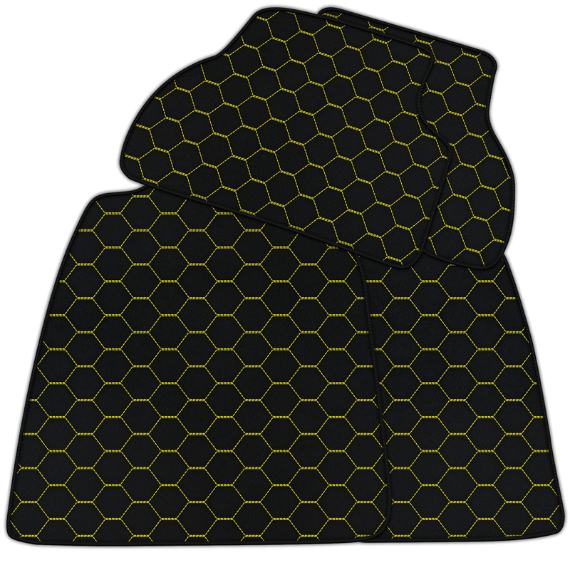 Customizable Leather Floor Mats with Symmetrical Hex Pattern for Audi A5 - F57 Convertible (2020-2023)