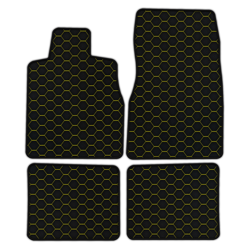 Customizable Leather Floor Mats with Symmetrical Hex Pattern for Fisker Karma (2011-2012)