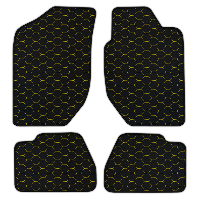Customizable Leather Floor Mats with Symmetrical Hex Pattern for Land Rover Freelander (1997-2003) Automatic/Manual