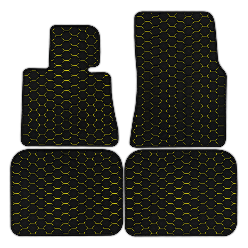 Customizable Leather Floor Mats with Symmetrical Hex Pattern for Rolls Royce Phantom Sedan (2003-2016)