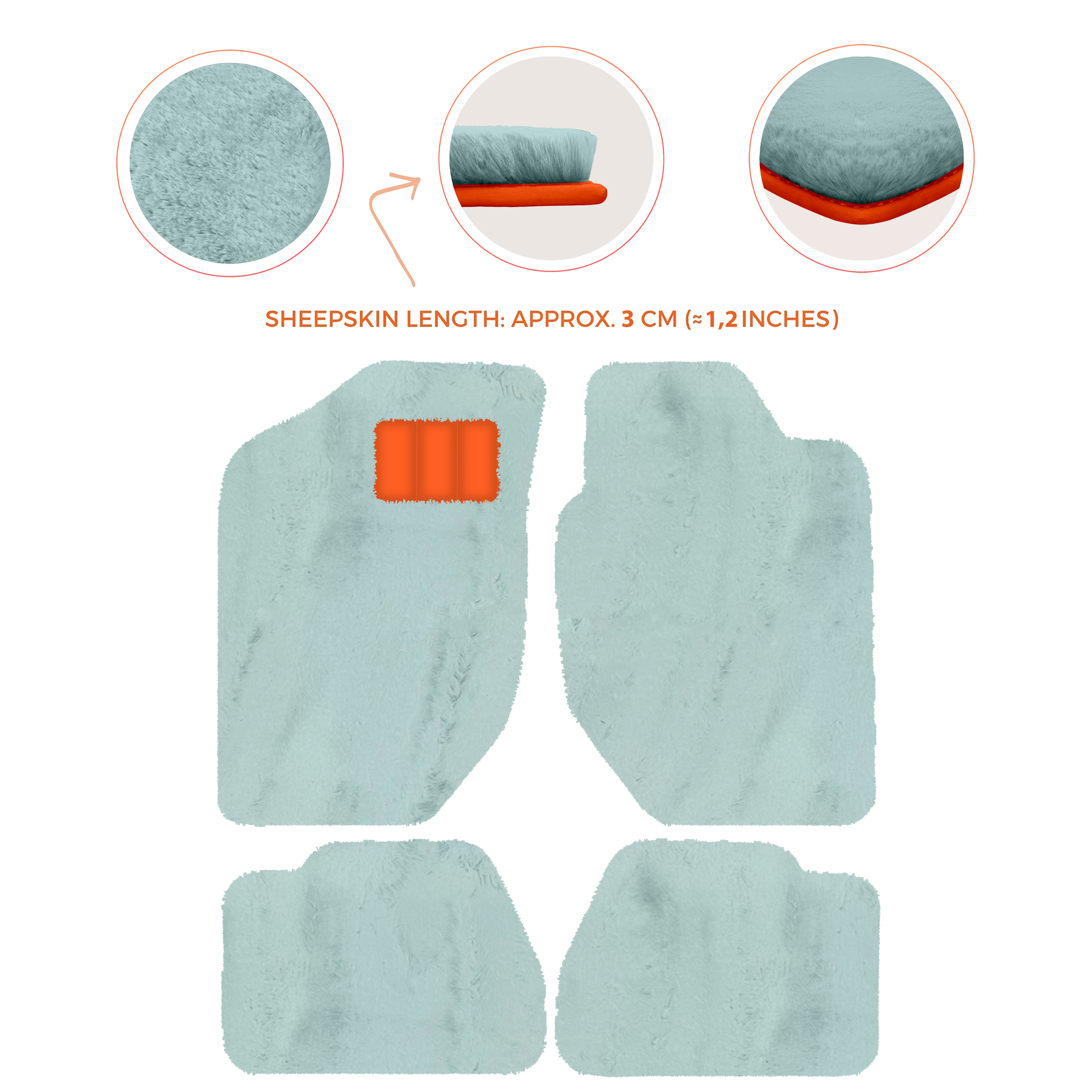 Luxury Sheepskin Floor Mats for Land Rover Discovery Sport (2015-2019)