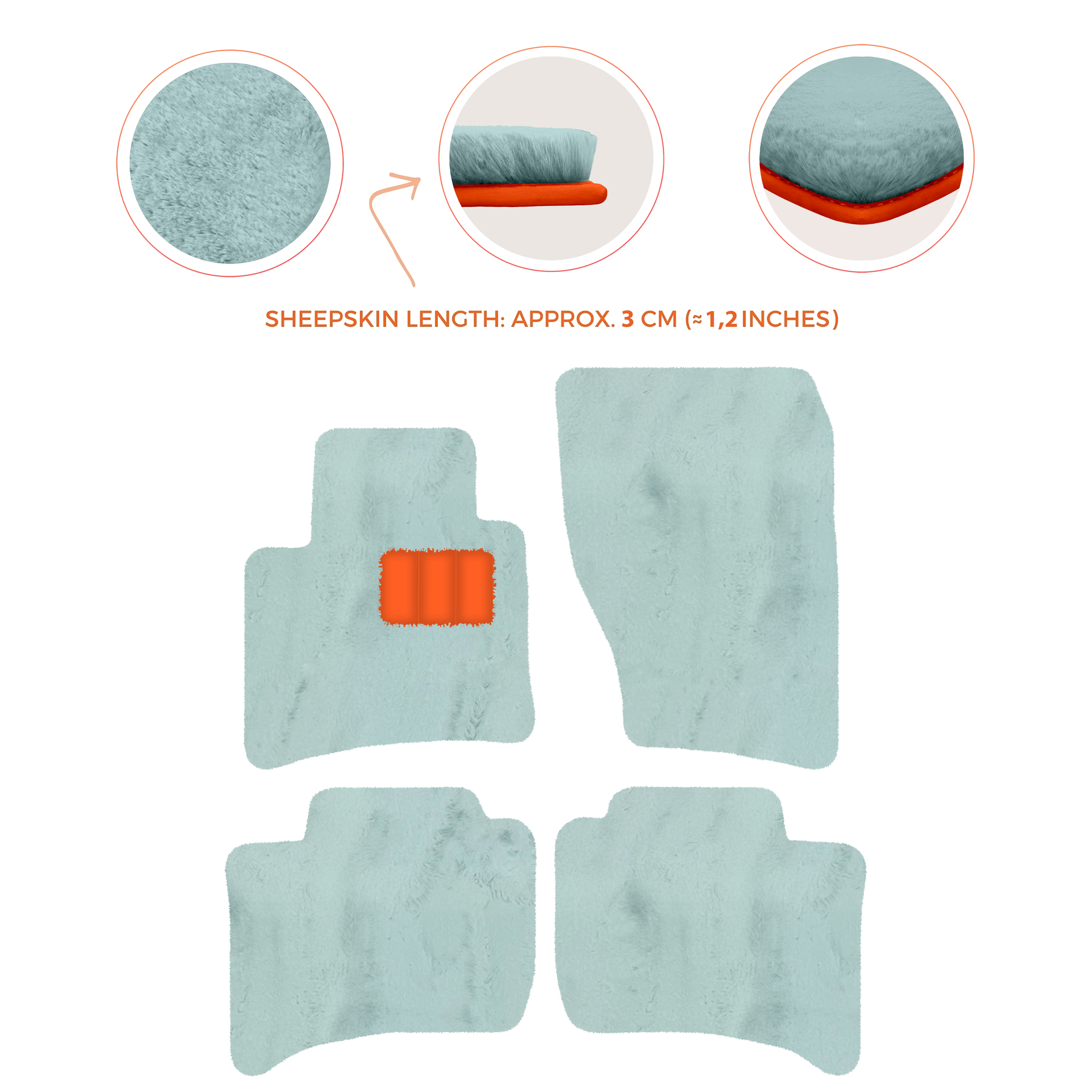 Premium Sheepskin Floor Mats for Porsche Cayenne (2010-2018)