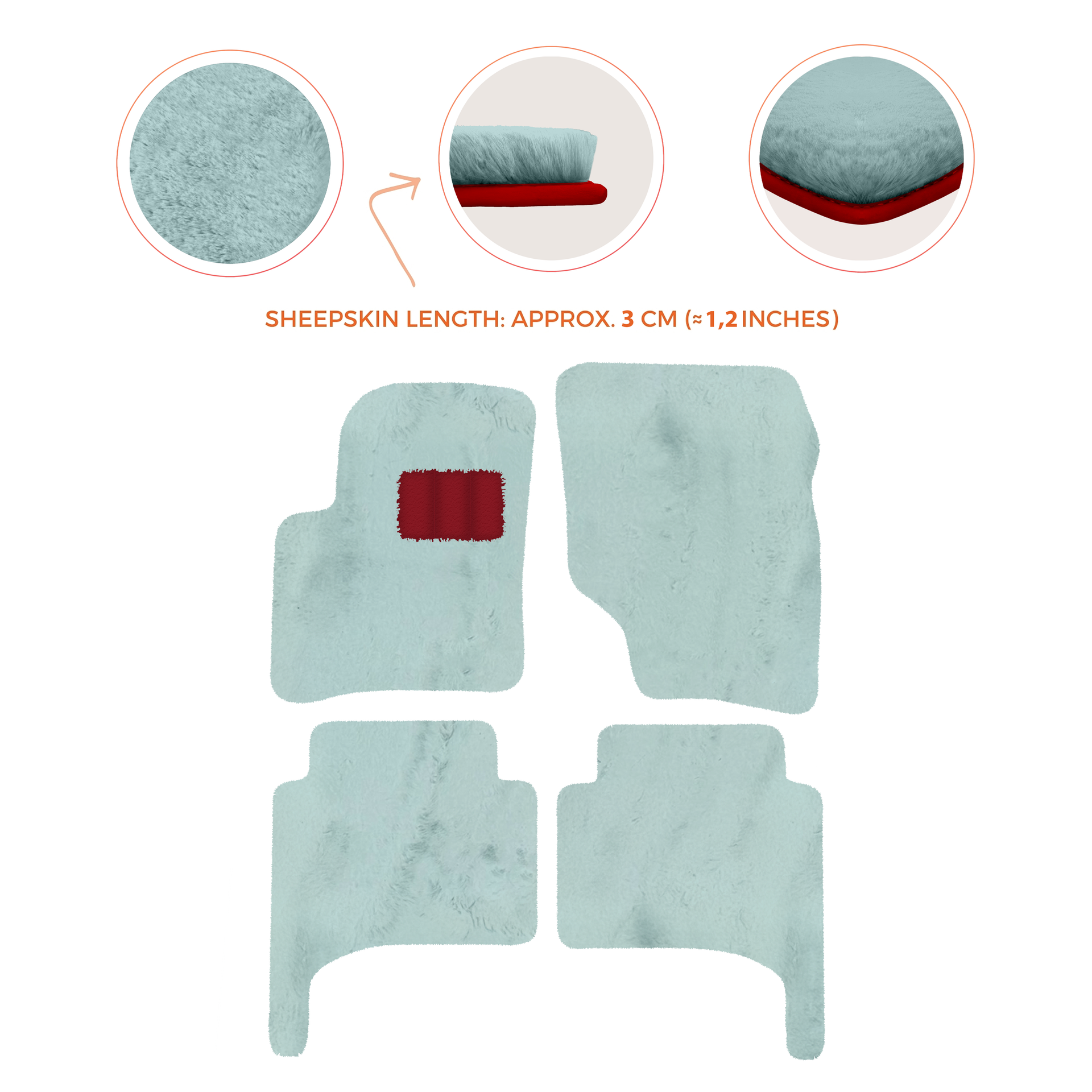 Premium Quality Sheepskin Floor Mats for Porsche 550 (1953-1956)