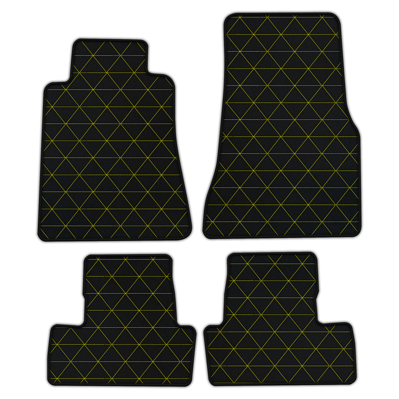 Customizable Leather Floor Mats with Triangle Pattern for Ford Mustang V (2004-2010)