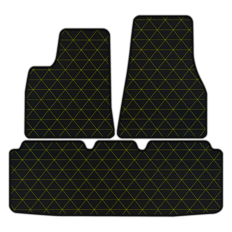 Customizable Leather Floor Mats with Triangle Pattern for Tesla Model S (2012-2023)