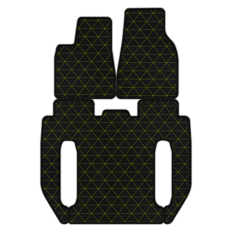 Customizable Leather Floor Mats with Triangle Pattern for Tesla Model X - 6 Seats (2016-2025)