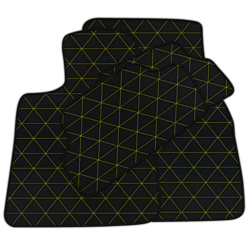 Customizable Leather Floor Mats with Triangle Pattern for Mini Cooper/One R50 (2001-2007)