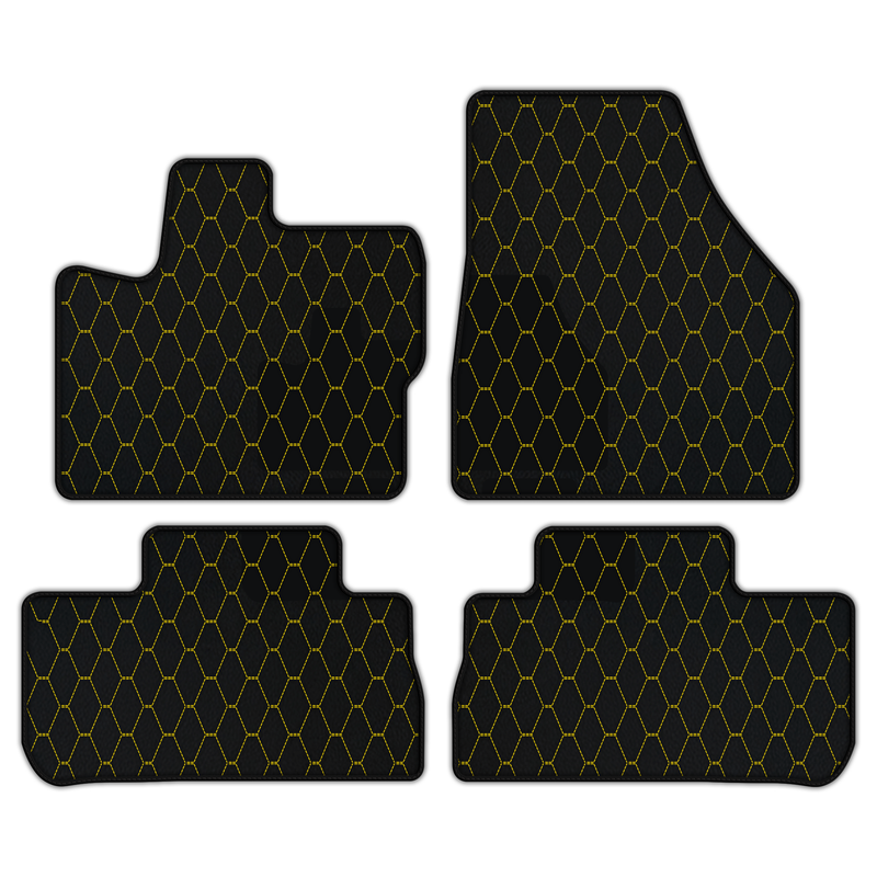 Customizable Leather Floor Mats with Vertical Hex Pattern for Land Rover Freelander (2007-2012)