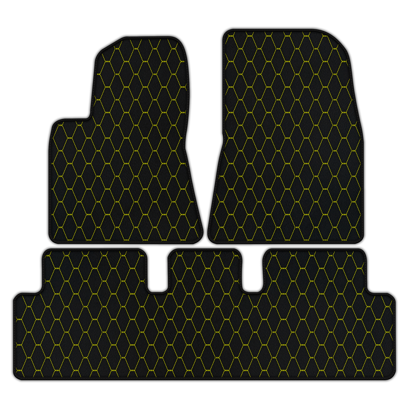 Customizable Leather Floor Mats with Vertical Hex Pattern for Tesla Model 3 (2017-2023)