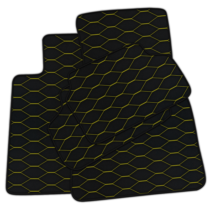 Customizable Leather Floor Mats with Viper Hex Pattern for BMW E93 Convertible (2007-2013)