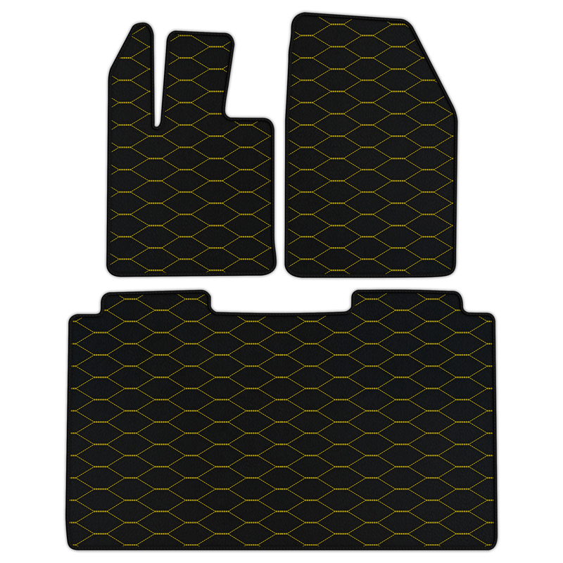 Customizable Leather Floor Mats with Viper Hex Pattern for Tesla CyberTruck