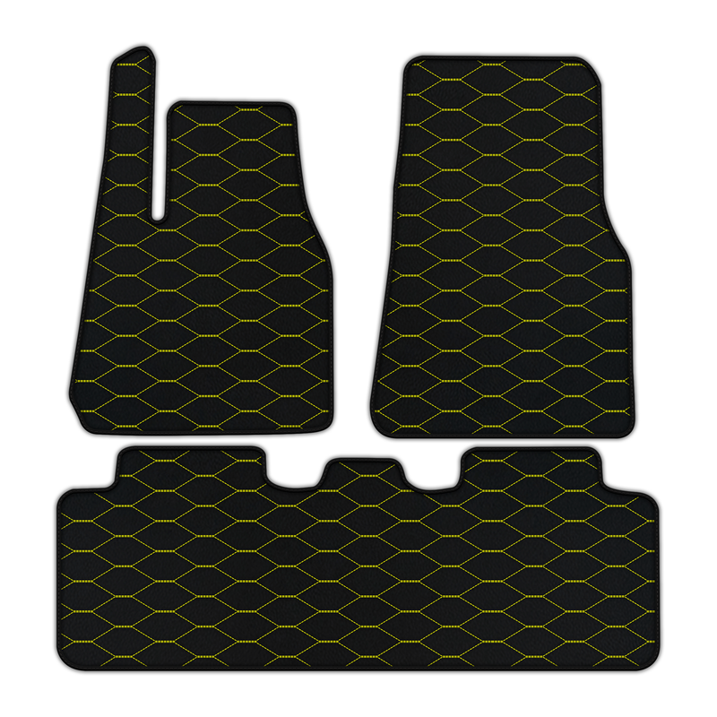 Customizable Leather Floor Mats with Viper Hex Pattern for Tesla Model Y (2020-2023)