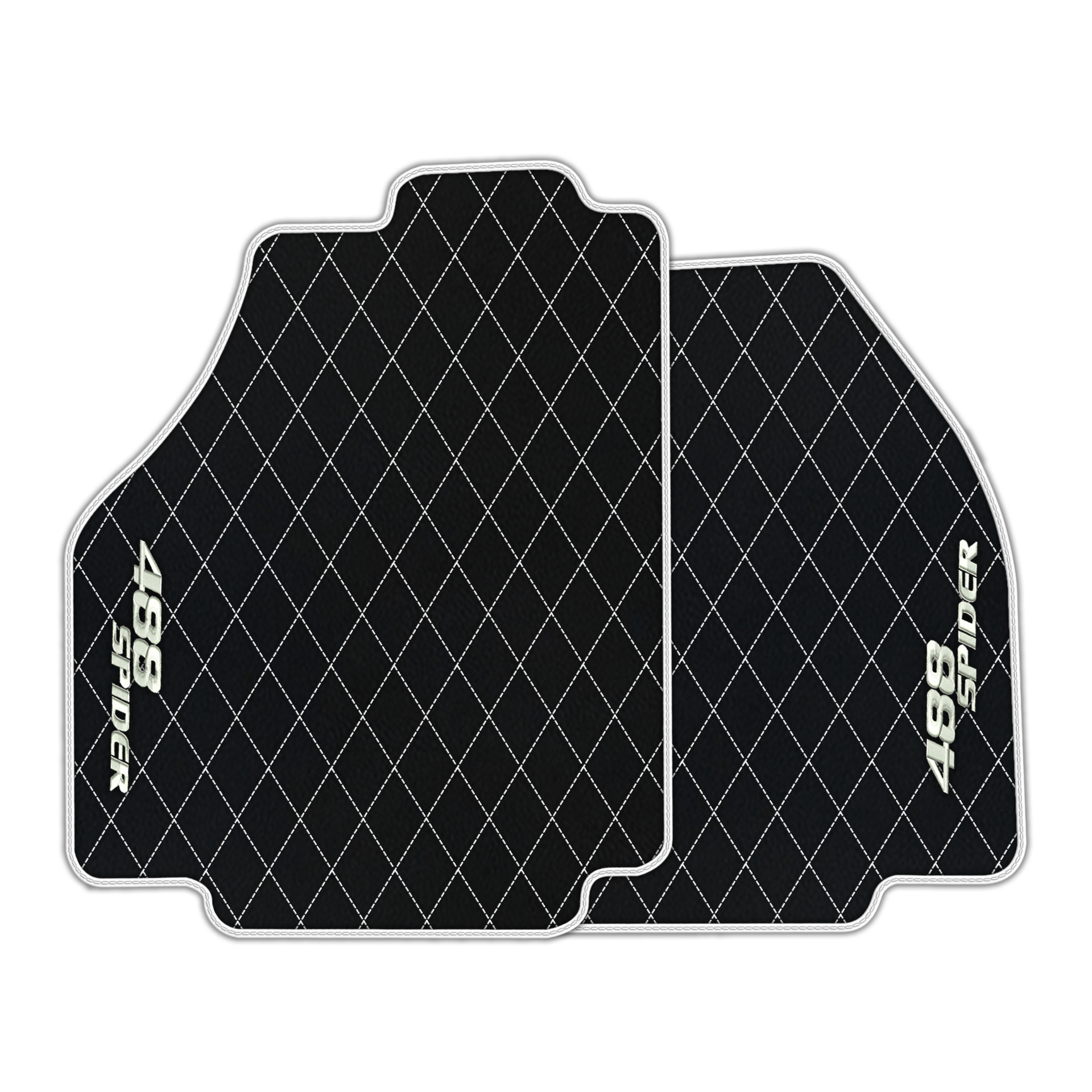 Premium Black Leather Floor Mats for Ferrari 488 Pista Spider