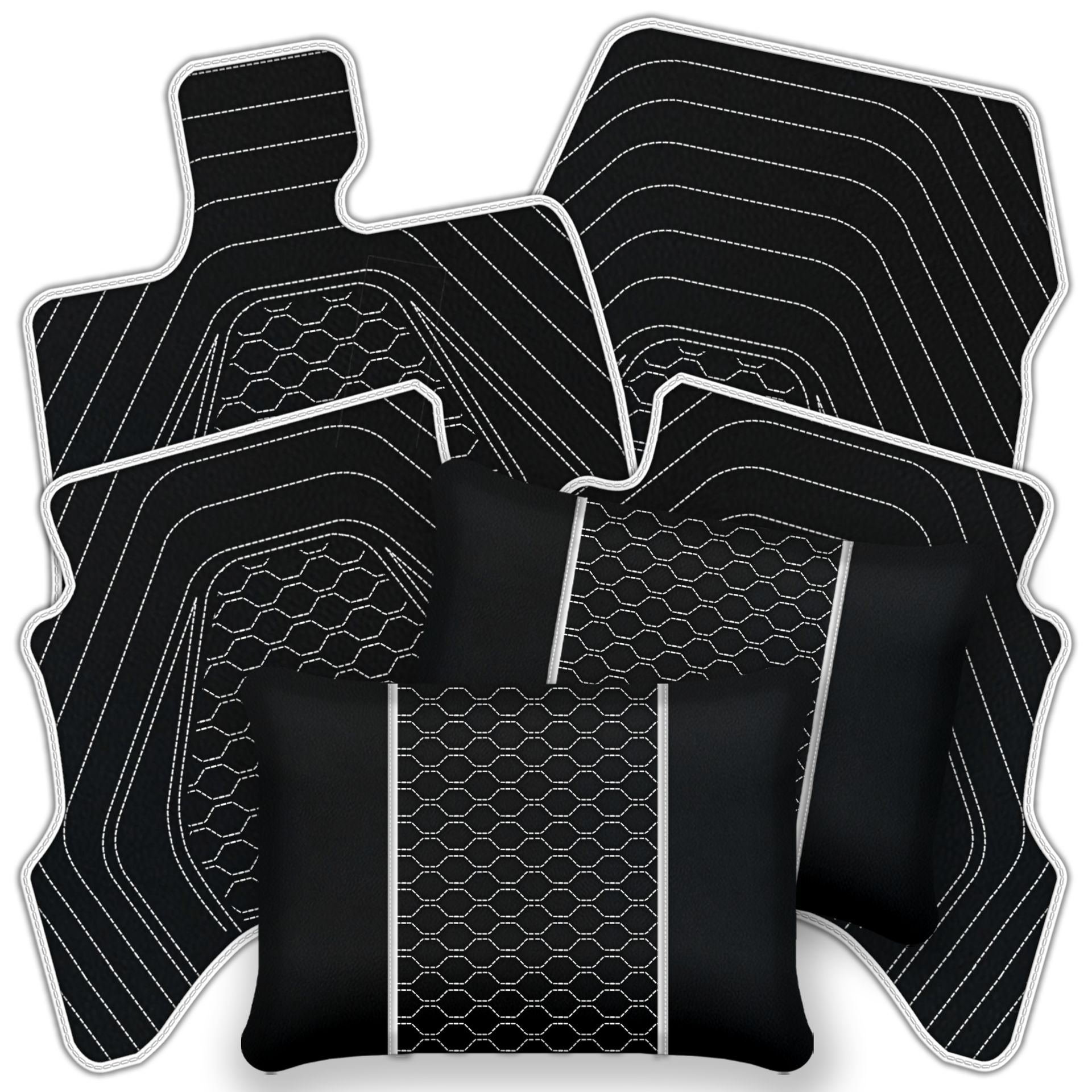Premium Black Leather Floor Mats for Ferrari Mondial (1983-1993)