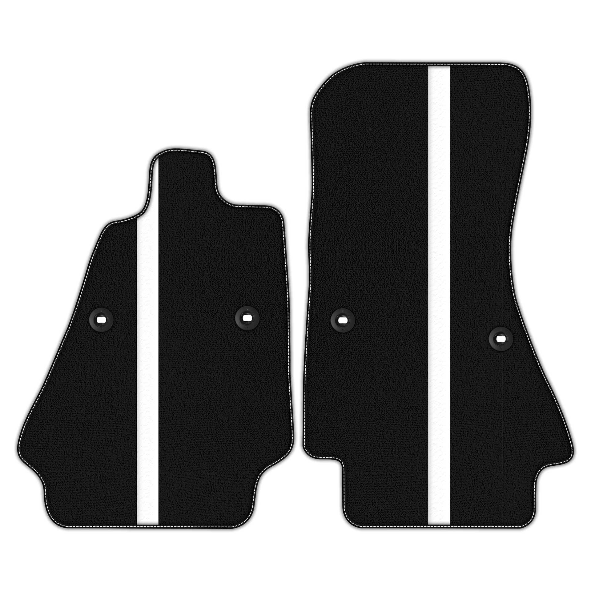 Black Floor Mats with Leather Line for Bugatti Chiron (2016-2022) - Various Colors