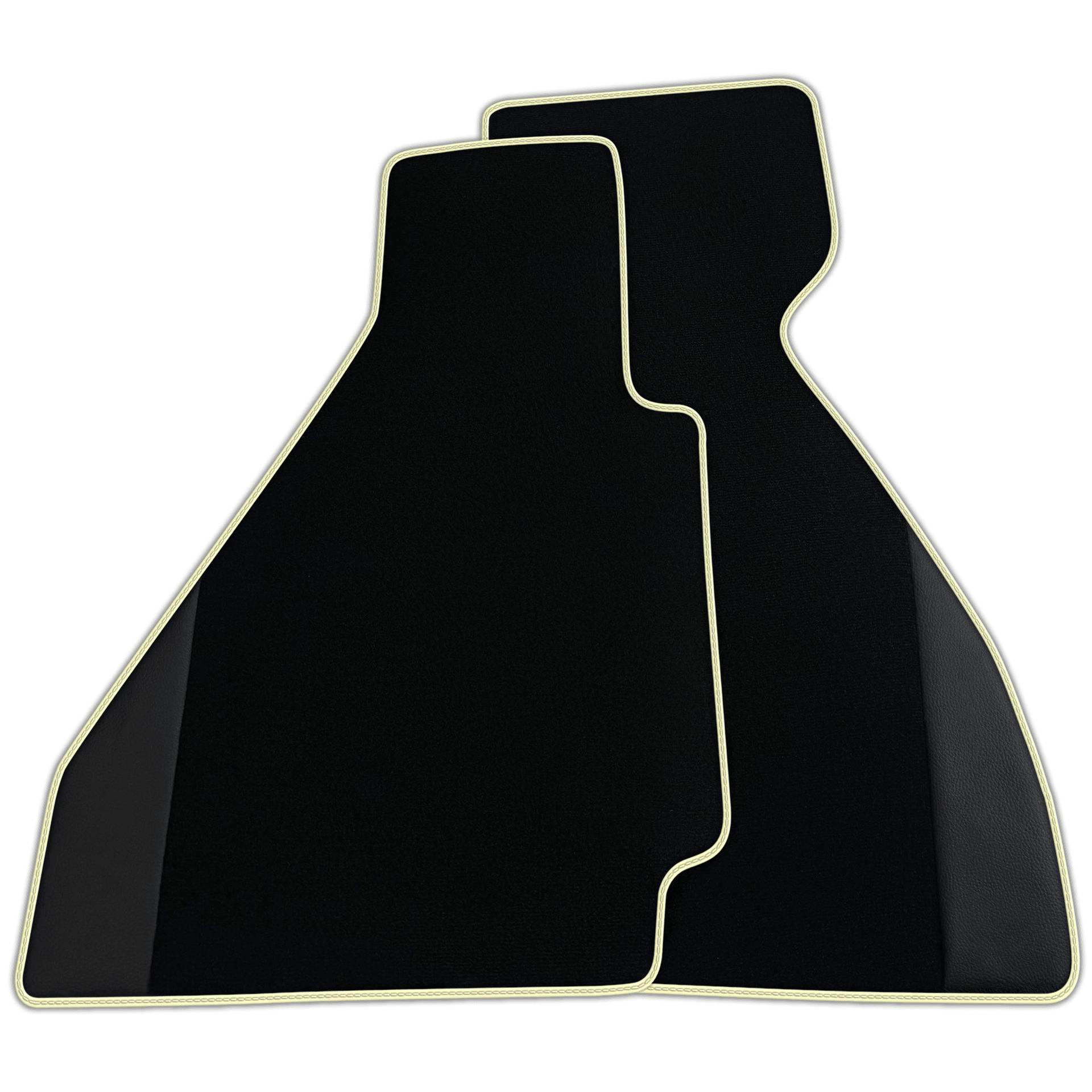Custom Black Floor Mats for Ferrari 328 GTB (1985-1989) with Leather