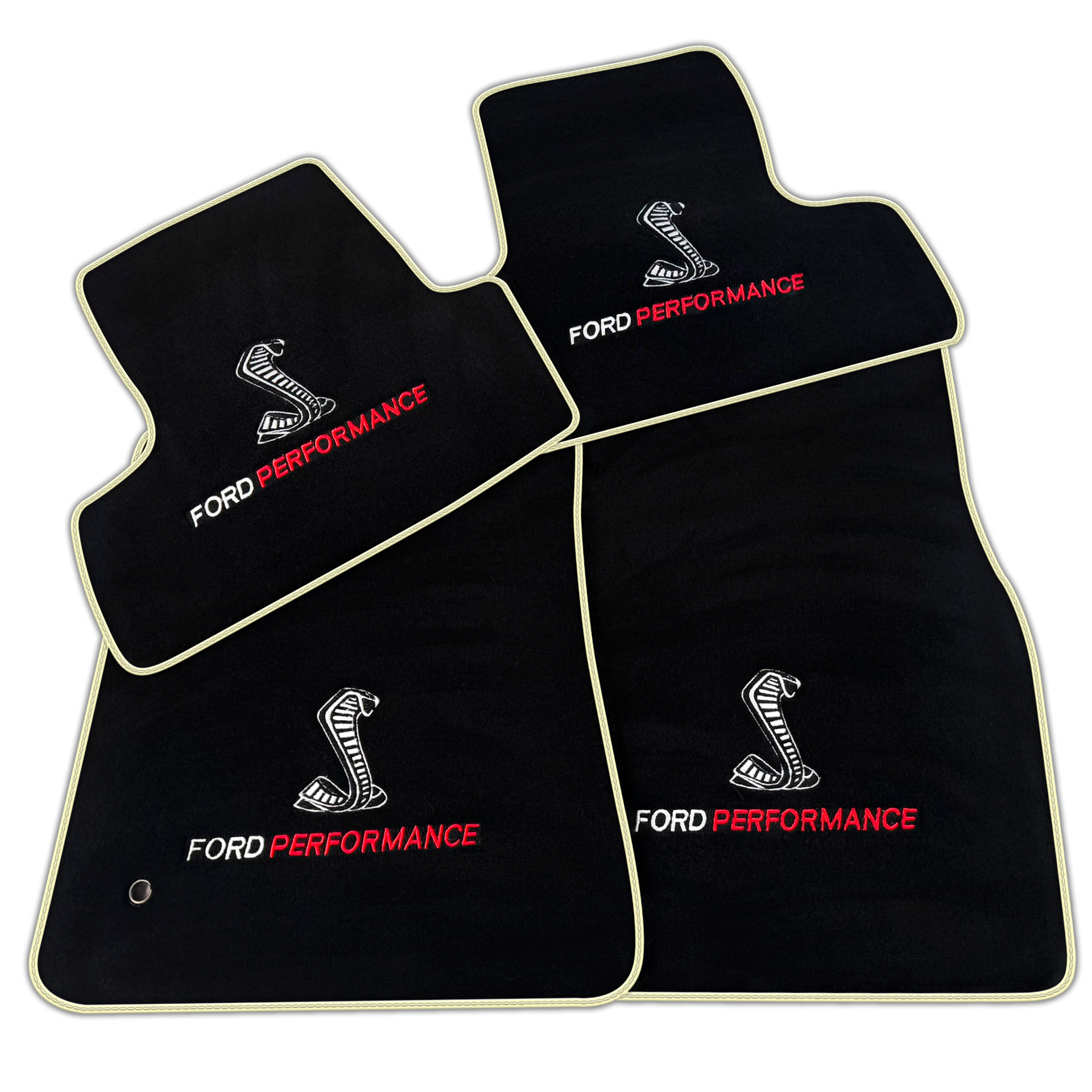 Customizable Black Floor Mats for Ford Mustang VI (2015-2023) Ford Performance