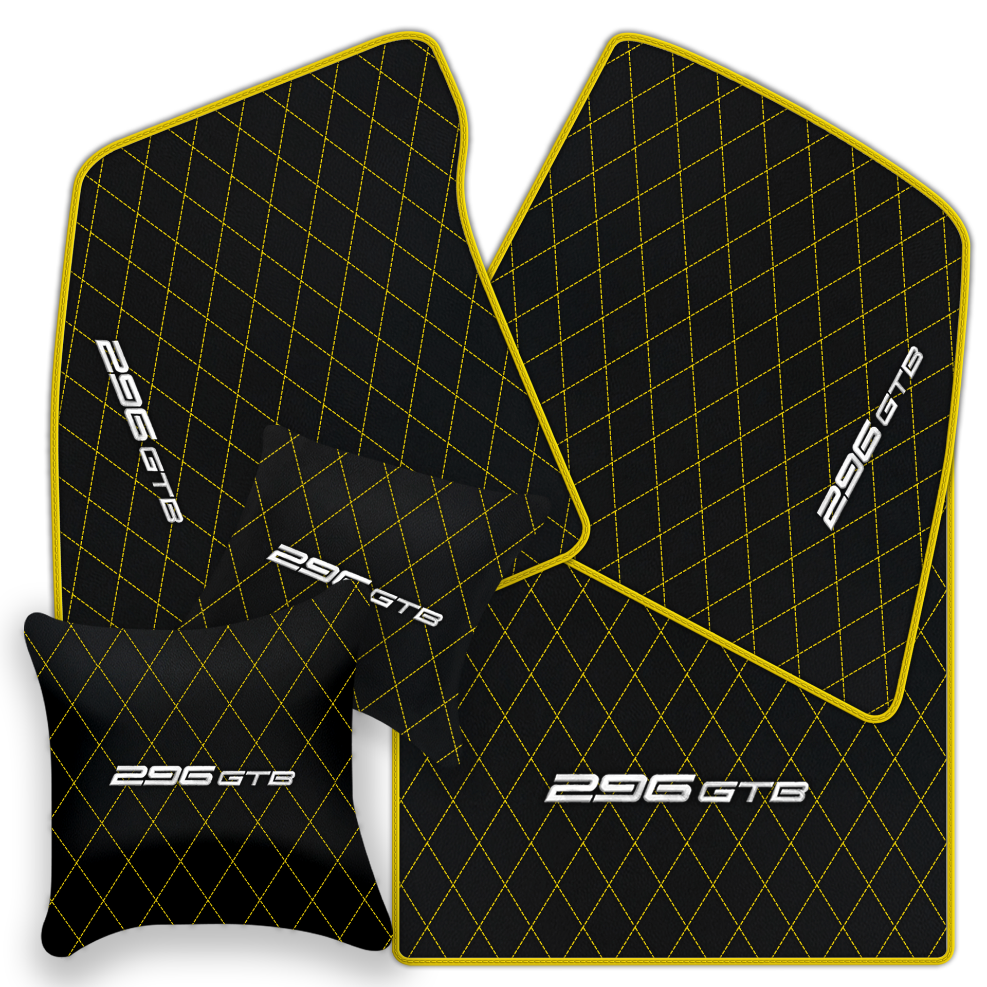 Premium Custom Black Leather Floor Mats for Ferrari FF (2011-2016)