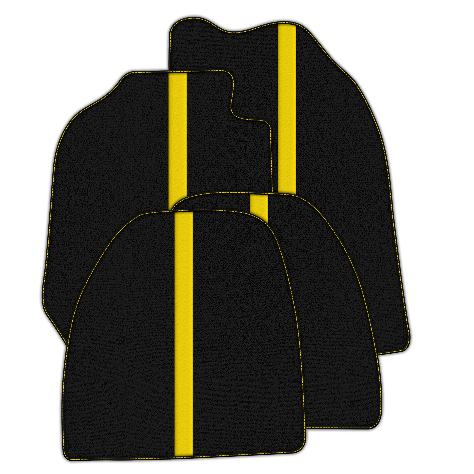 Black Floor Mats with Leather Line for Porsche 911 - 964 (1989-1994) - Various Colors