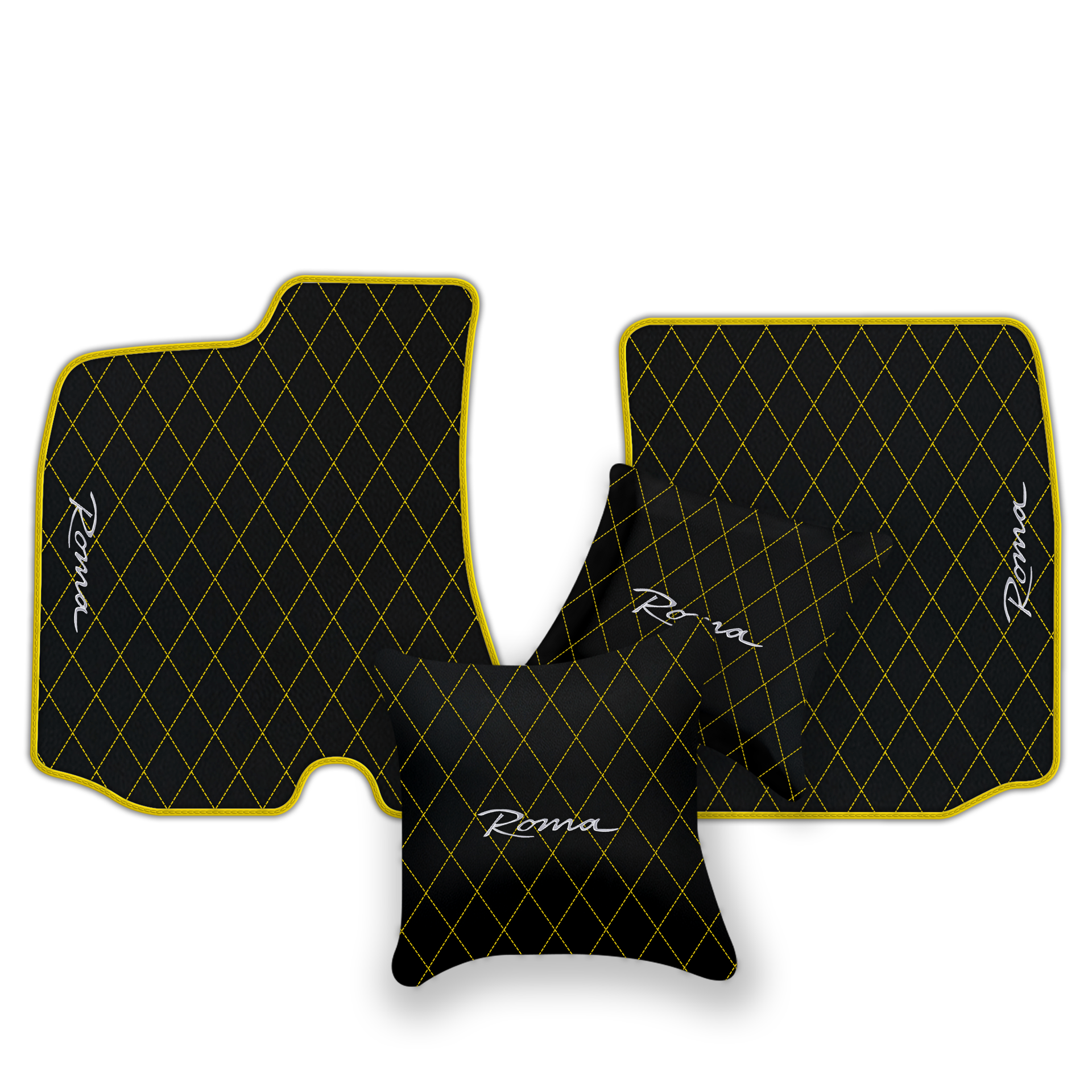 Premium Black Leather Floor Mats for Ferrari Portofino (2018-2023)