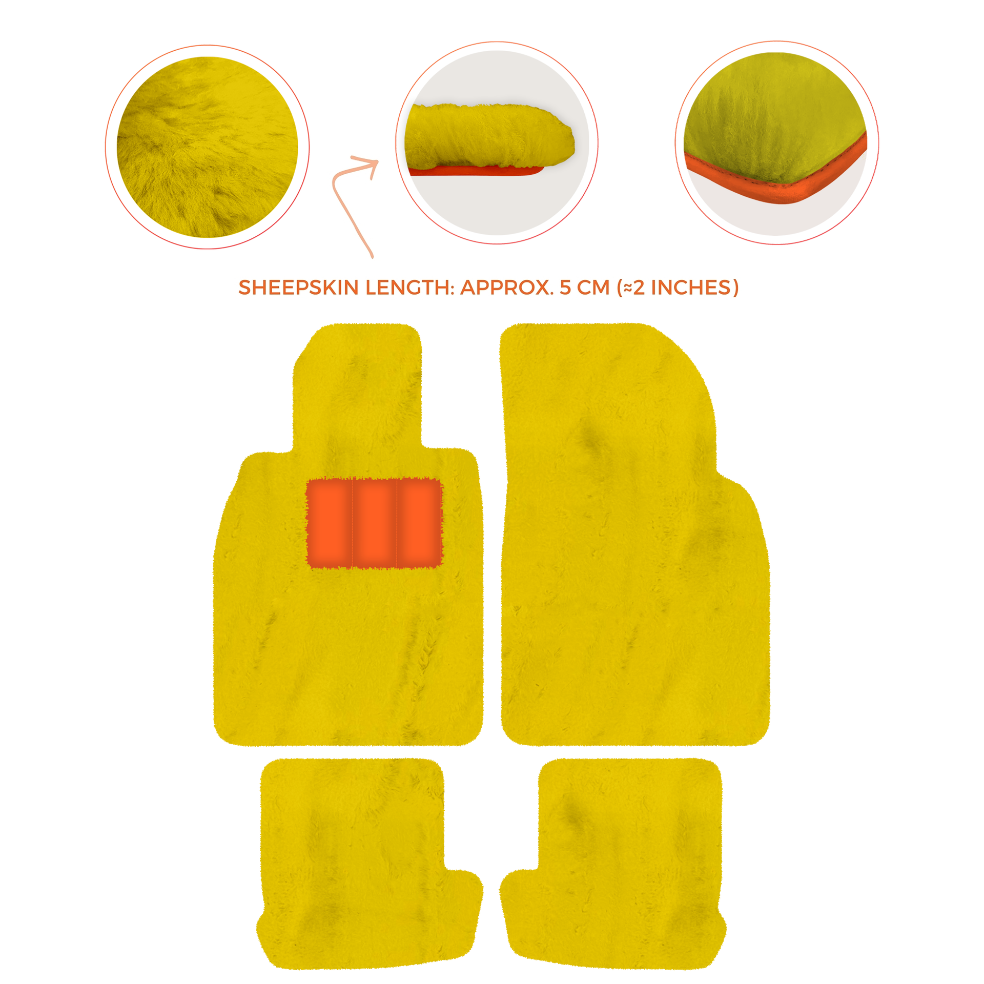 Premium Quality Sheepskin Floor Mats for Porsche 924 (1976-1988)