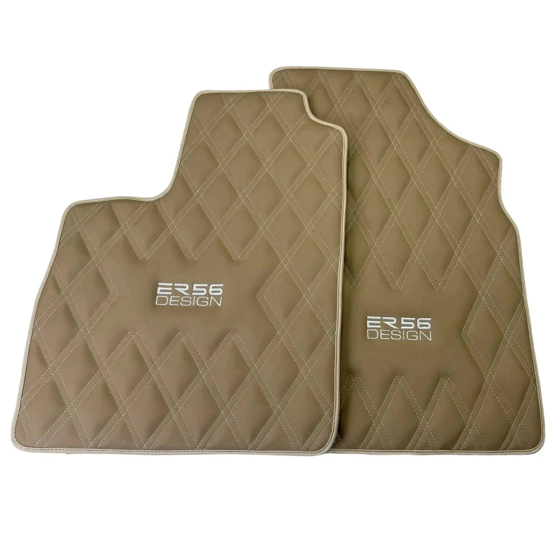 Beige Floor Mats for Bentley Continental GTC (2006–2011) with Leather | ER56 Design - AutoWin