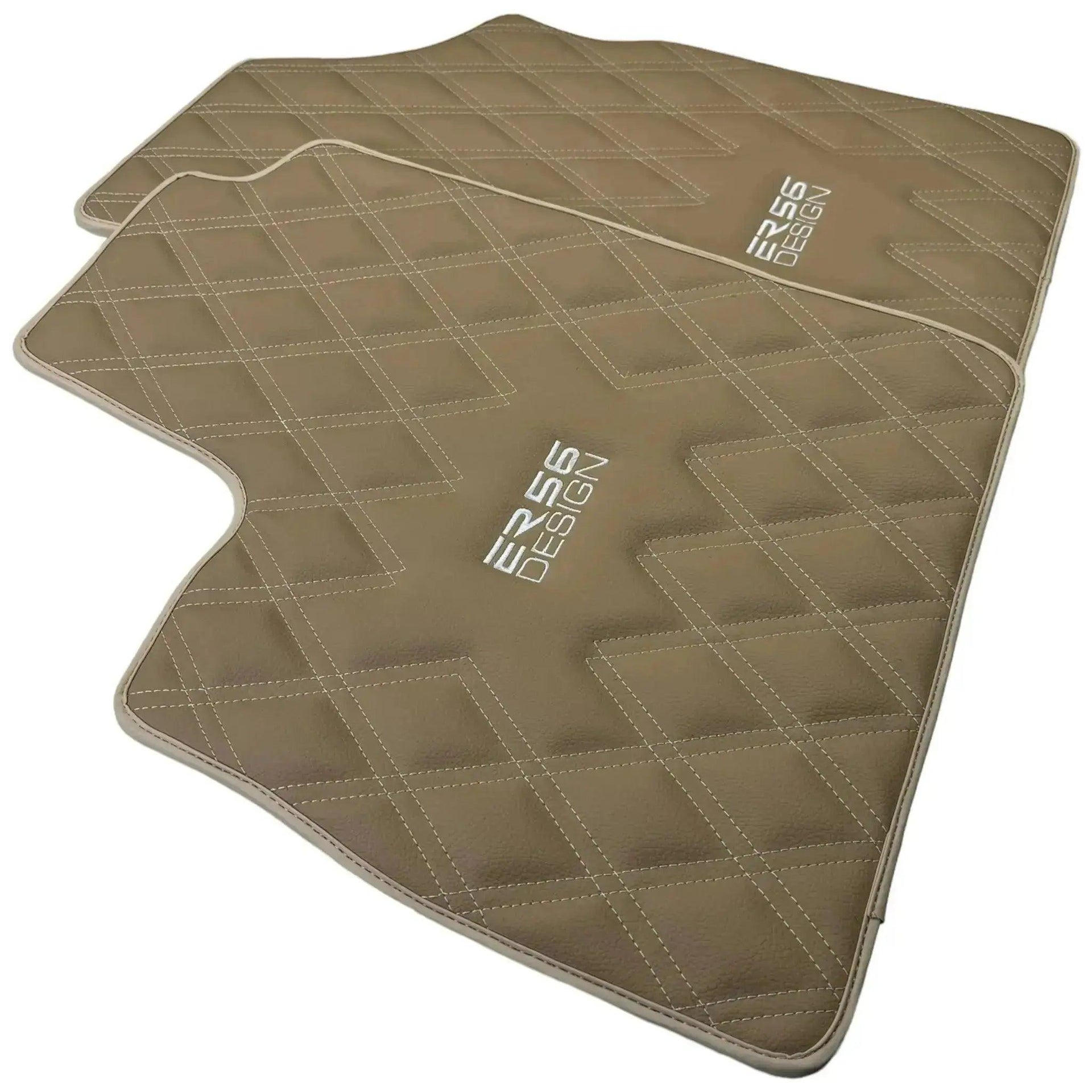 Beige Floor Mats for Bentley Continental GTC (2011–2018) with Leather | ER56 Design - AutoWin
