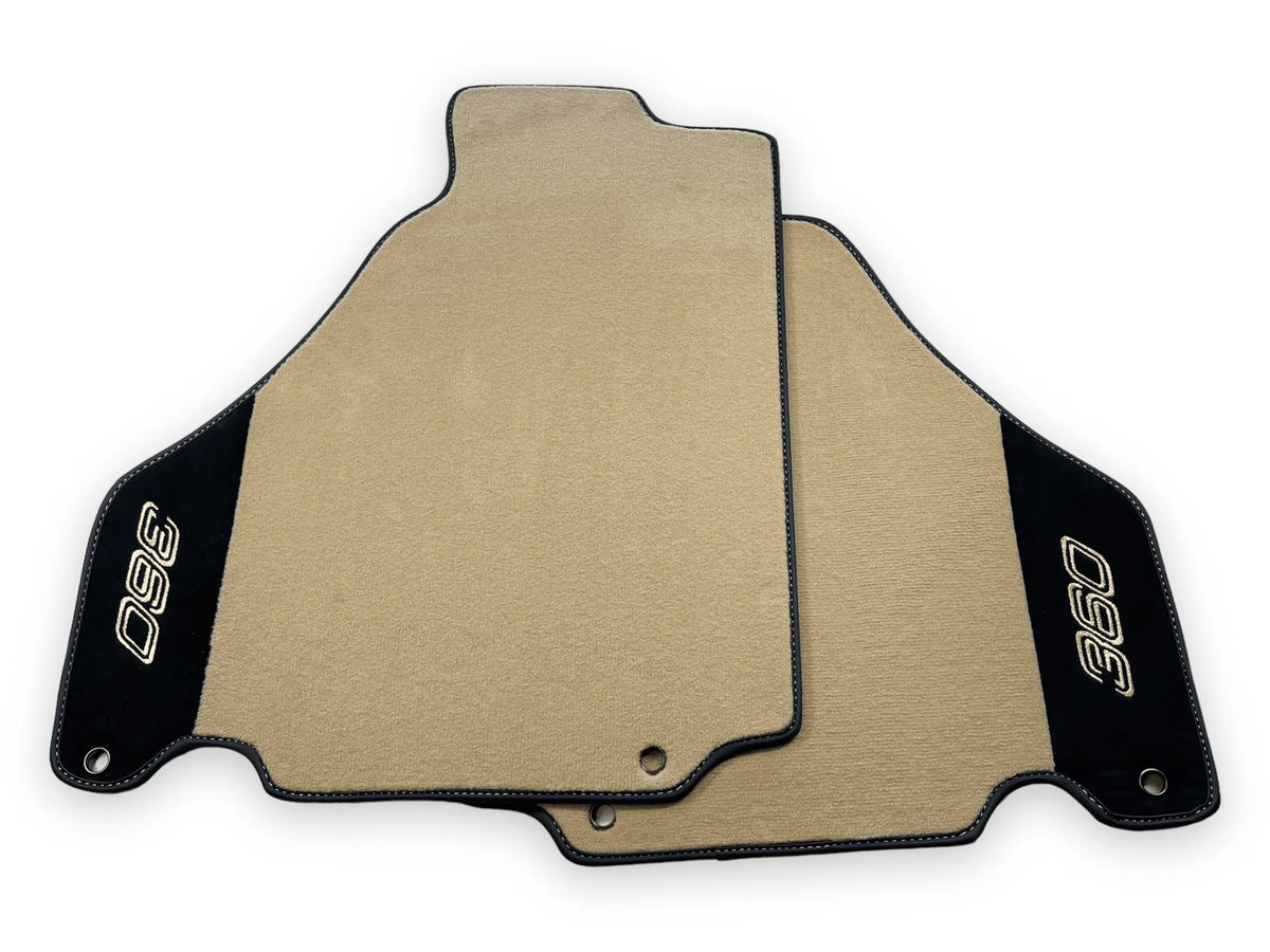 Beige Floor Mats For Ferrari 360 Modena 1999-2005 With Alcantara Leather - AutoWin