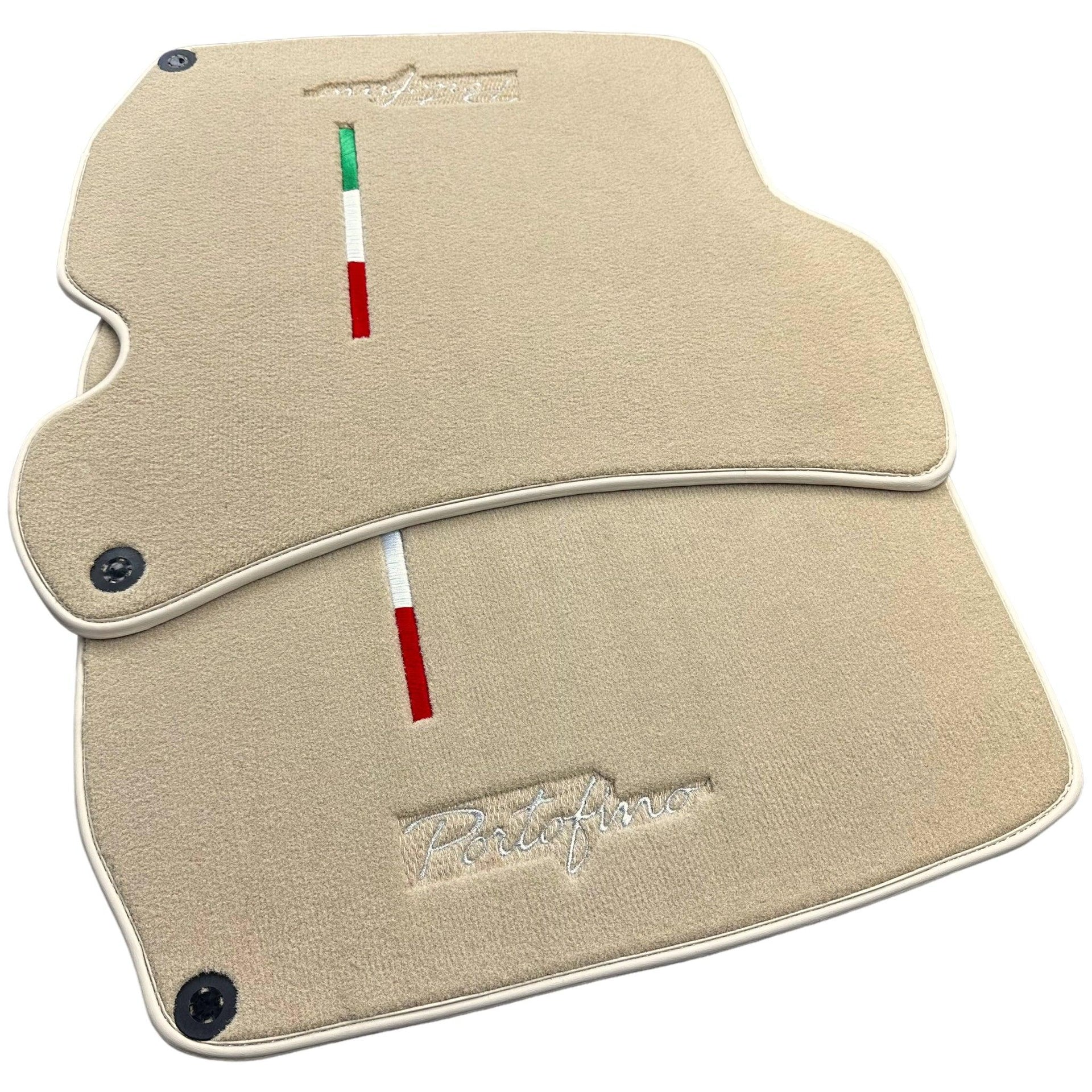Beige Floor Mats for Ferrari Portofino (2018-2023) Italian Edition - AutoWin