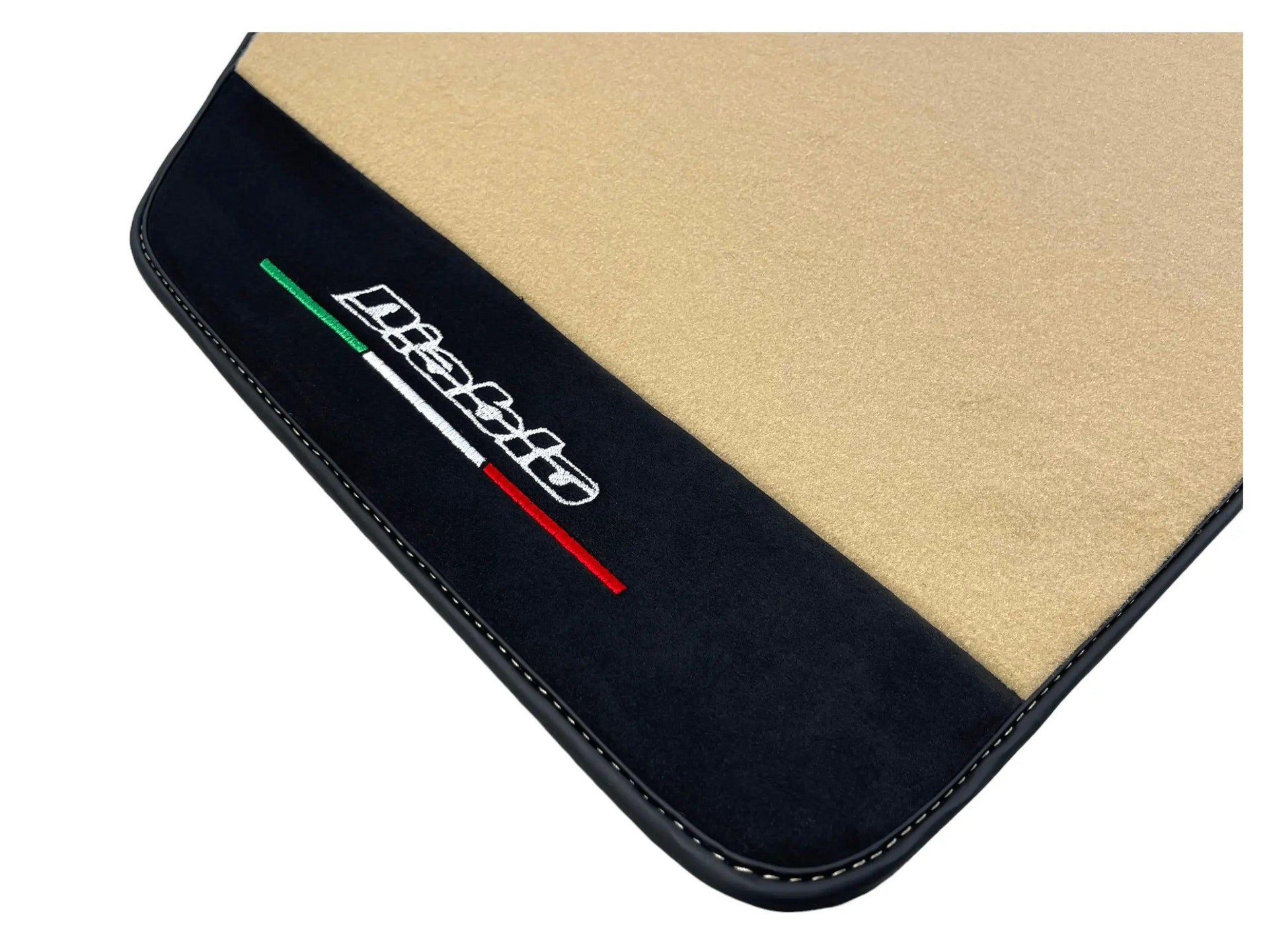 Beige Floor Mats for Lamborghini Diablo 1990-2001 With Alcantara Leather - AutoWin