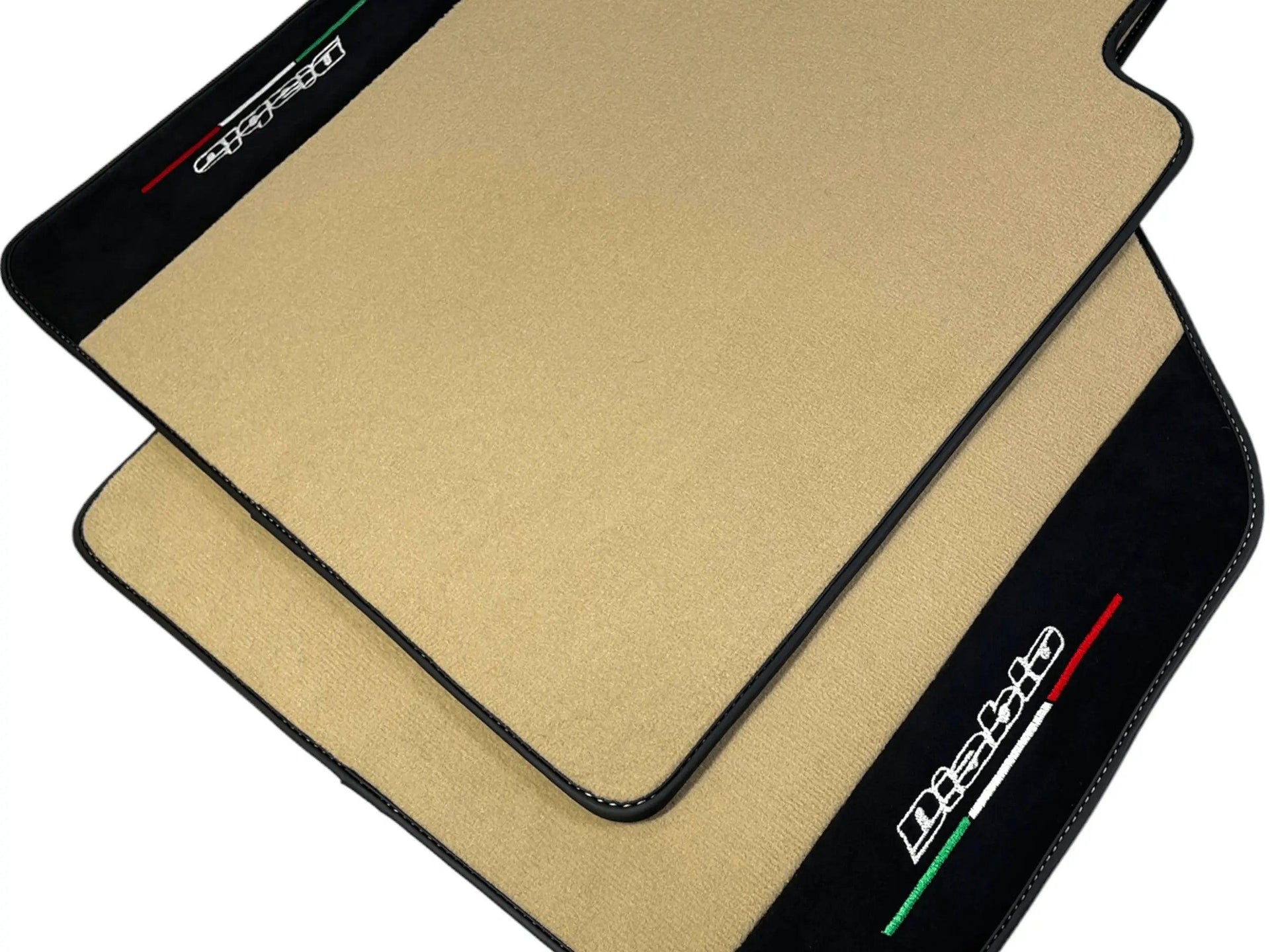 Beige Floor Mats for Lamborghini Diablo 1990-2001 With Alcantara Leather - AutoWin