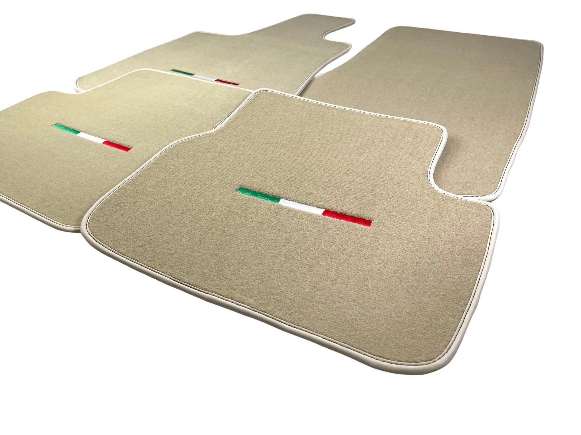Beige Floor Mats For Maserati Ghibli 2013-2022 Italy Edition - AutoWin