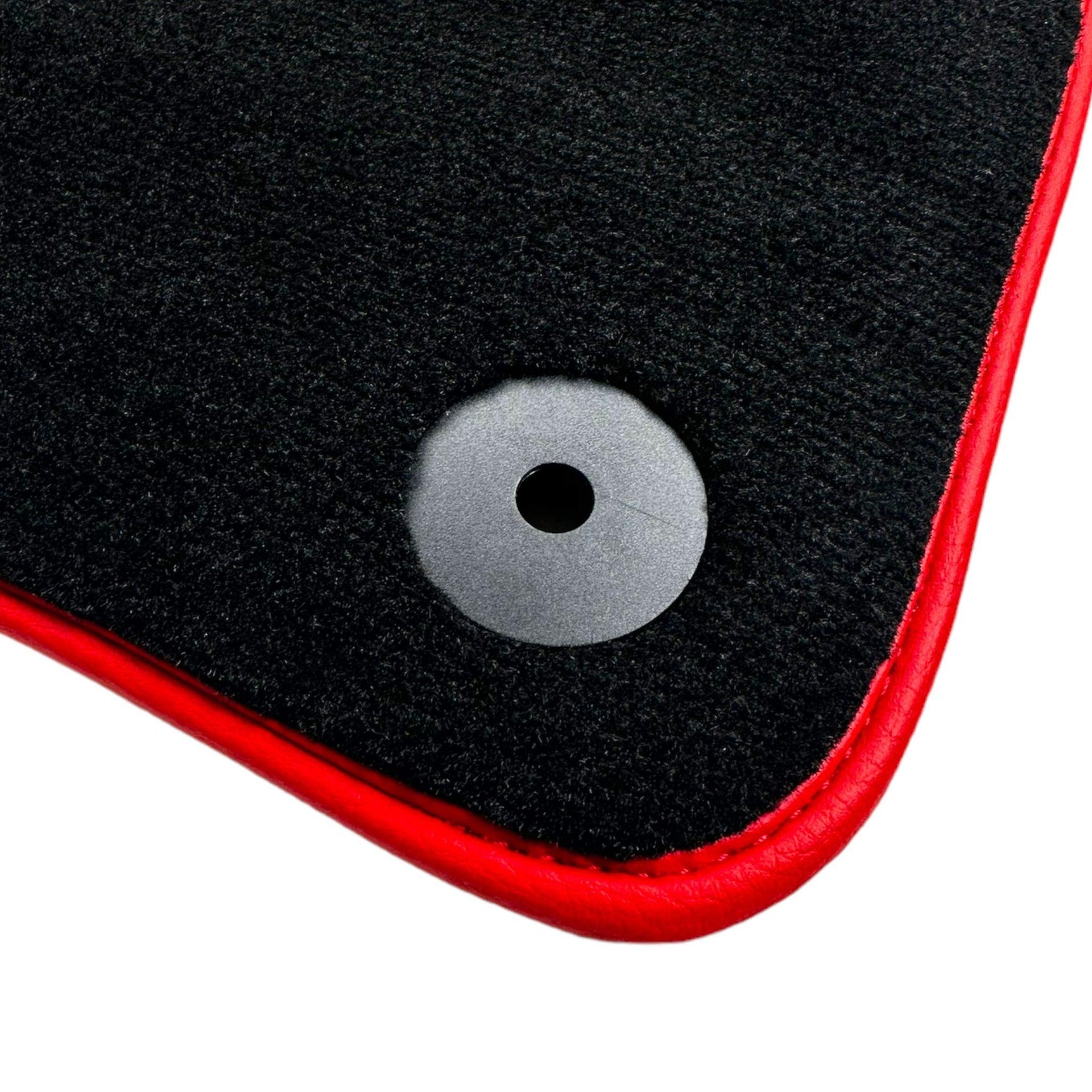 Black Floor Mats for Bentley Bentayga (2015-2023) with Leather | Red Trim - AutoWin