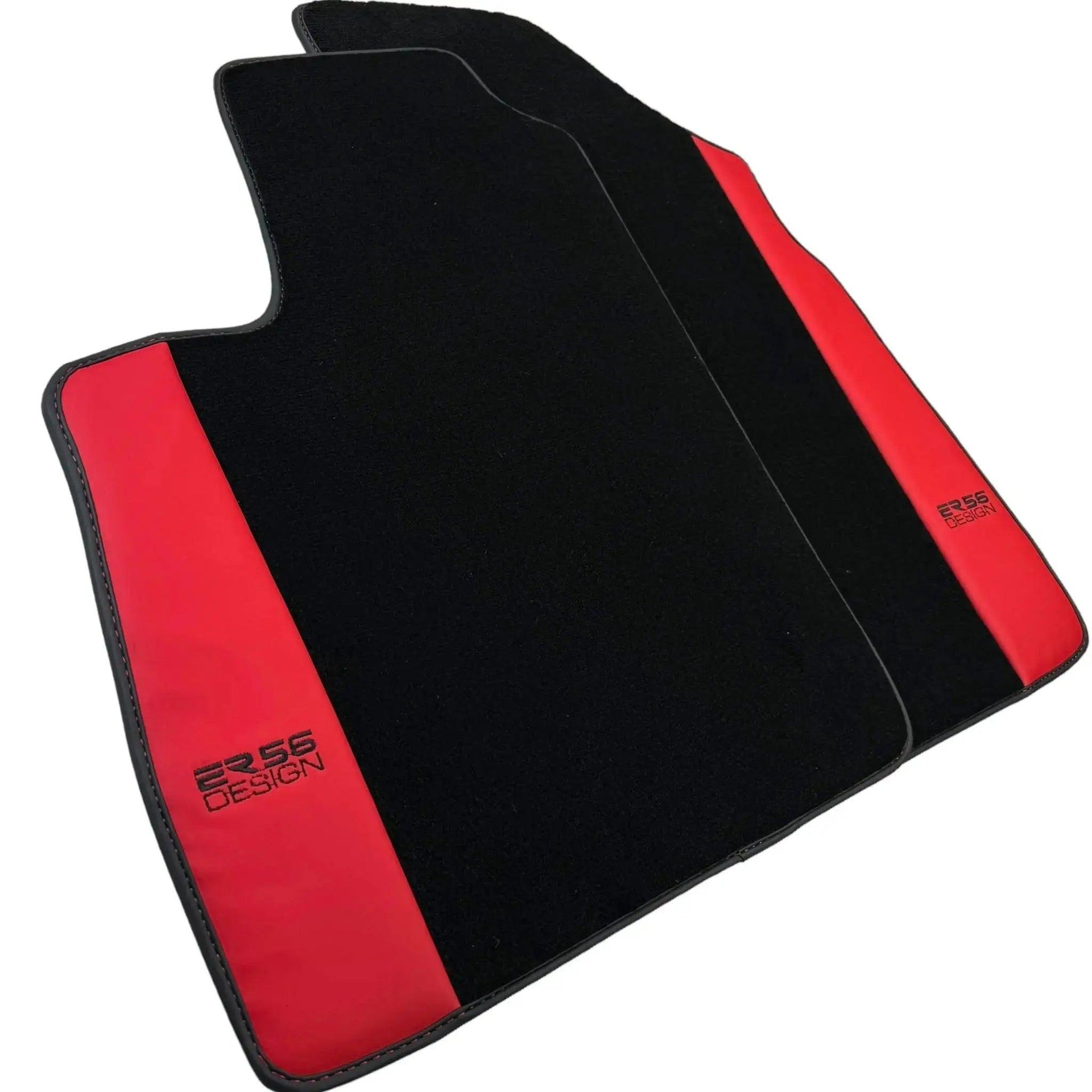 Black Floor Mats for Bentley Continental GTC (2006–2011) with Red Leather | ER56 Design - AutoWin