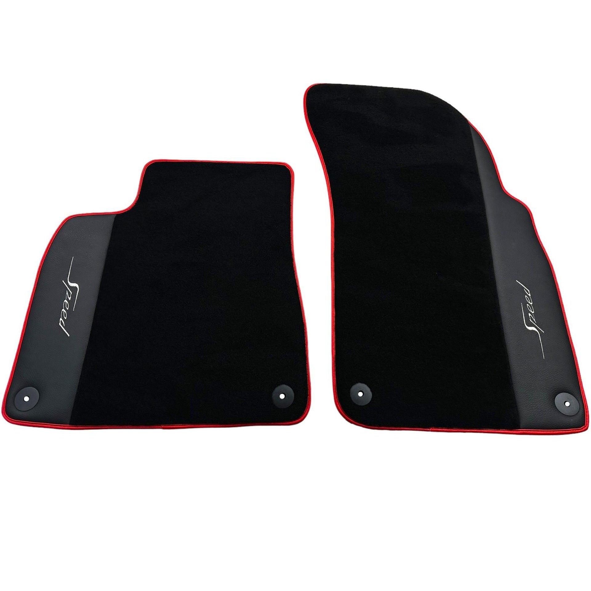 Black Floor Mats for Bentley Flying Spur (2005-2013) with Leather | Red Trim - AutoWin