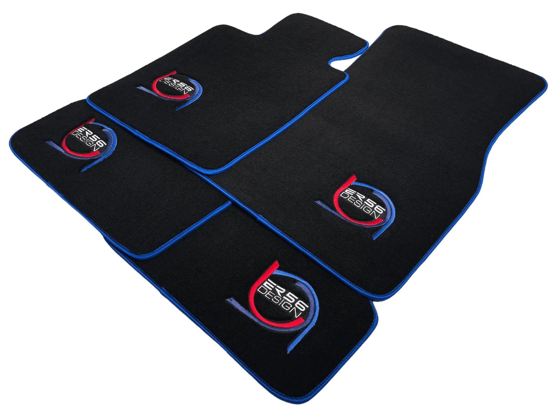 Black Floor Mats For BMW M4 G83 Convertible ER56 Design Limited Edition Blue Trim - AutoWin