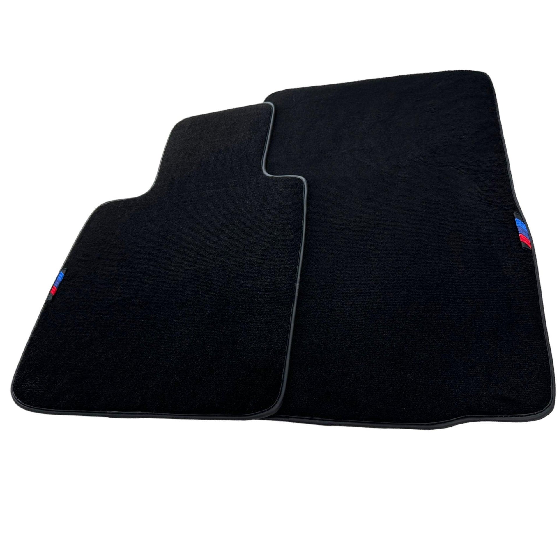 Black Floor Mats For BMW Z4 Series E86 Coupe (2003-2008) With 3 Color Stripes Tailored Set Perfect Fit - AutoWin