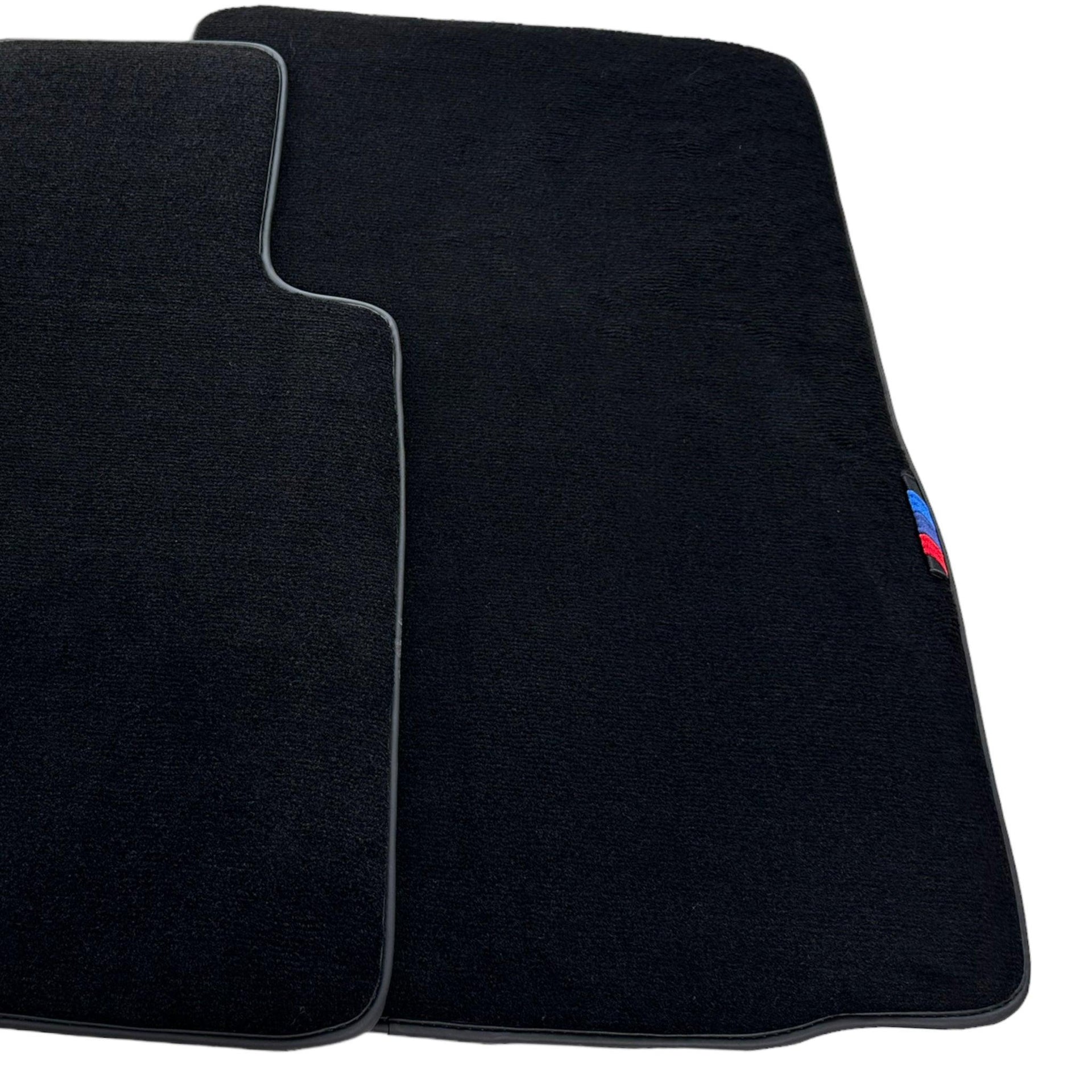 Black Floor Mats For BMW Z4 Series E86 Coupe (2003-2008) With 3 Color Stripes Tailored Set Perfect Fit - AutoWin