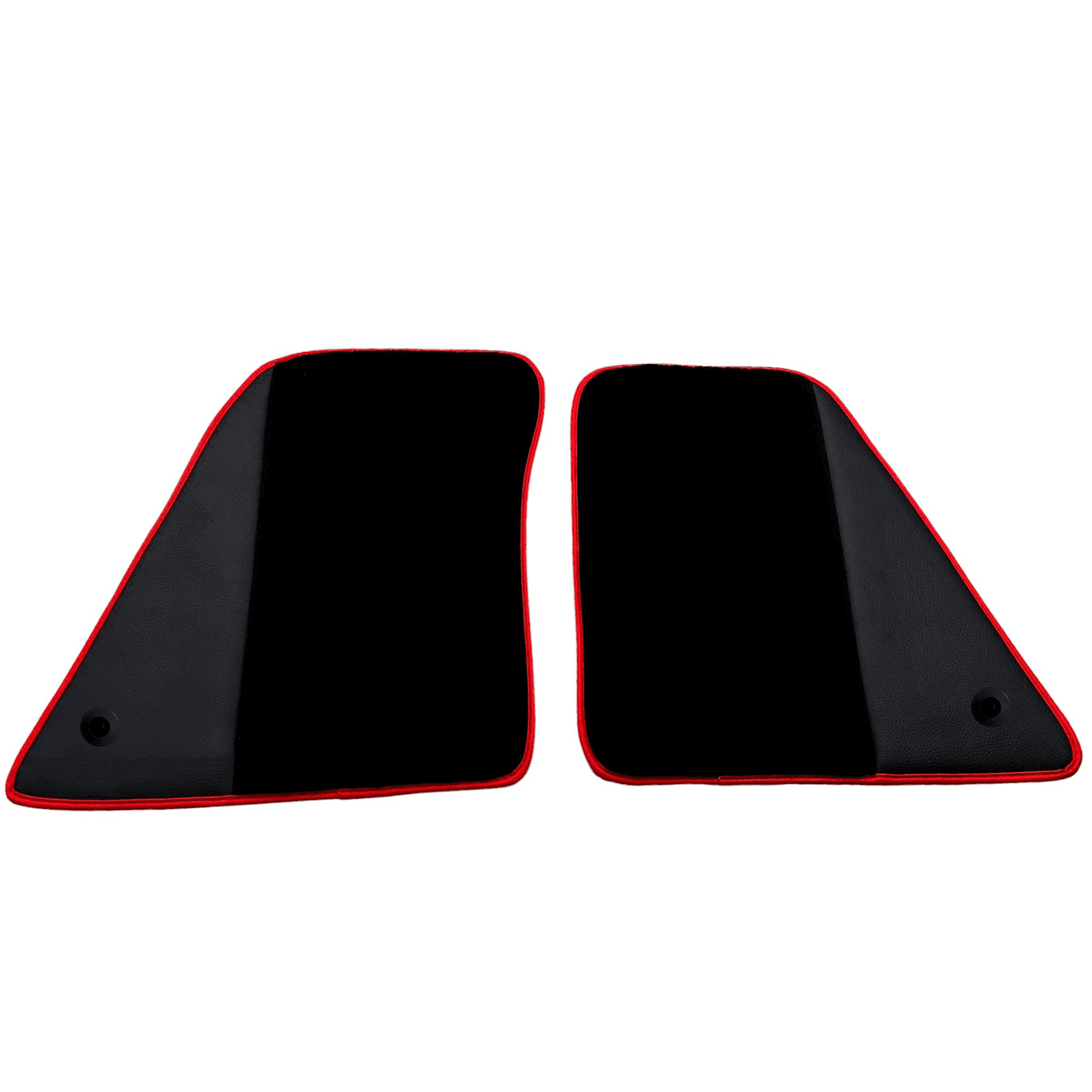Black Floor Mats for Ferrari 296 GTS (2022-2024) with Leather and Red Trim - AutoWin