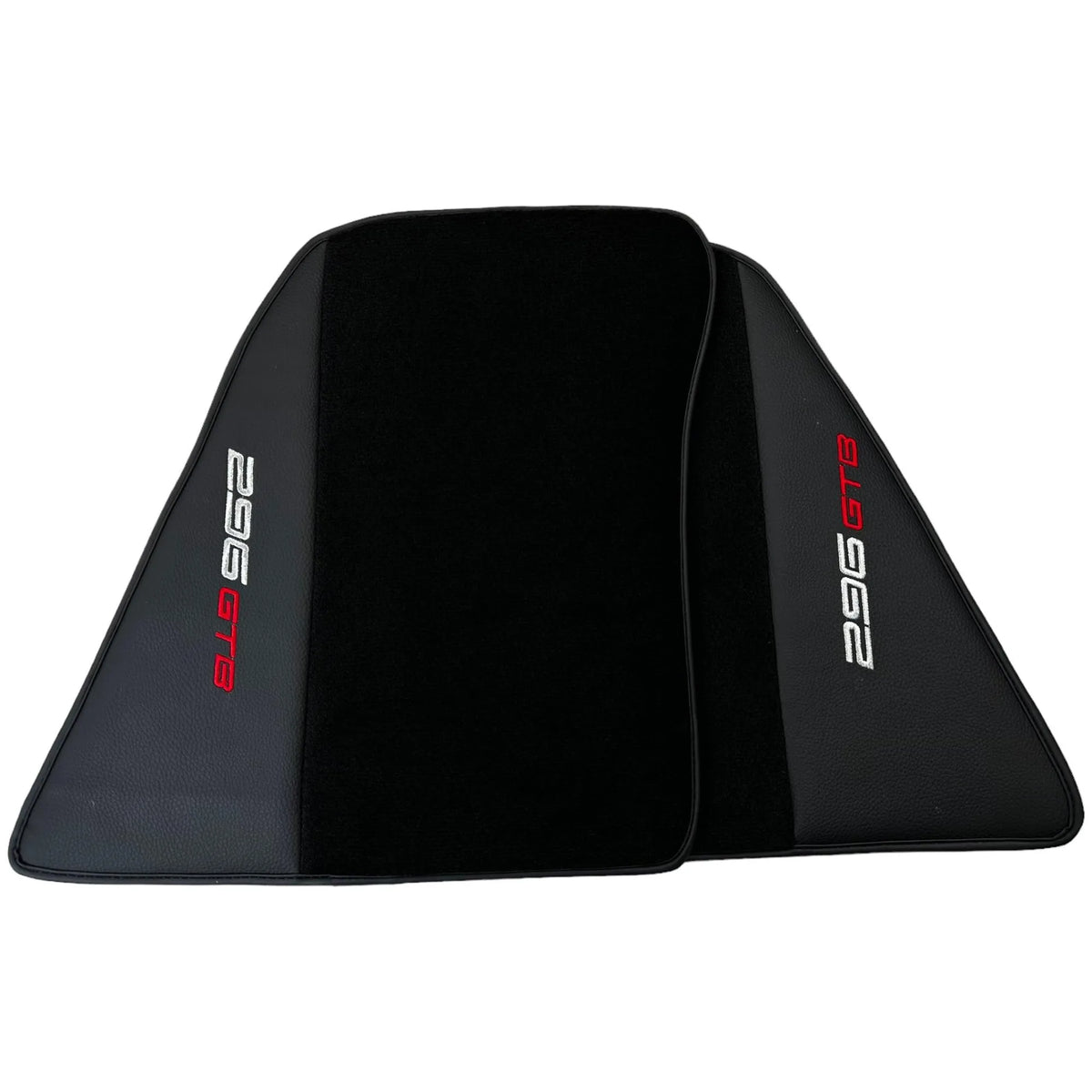 Black Floor Mats for Ferrari 296 GTB (2022-2027) with Leather - AutoWin