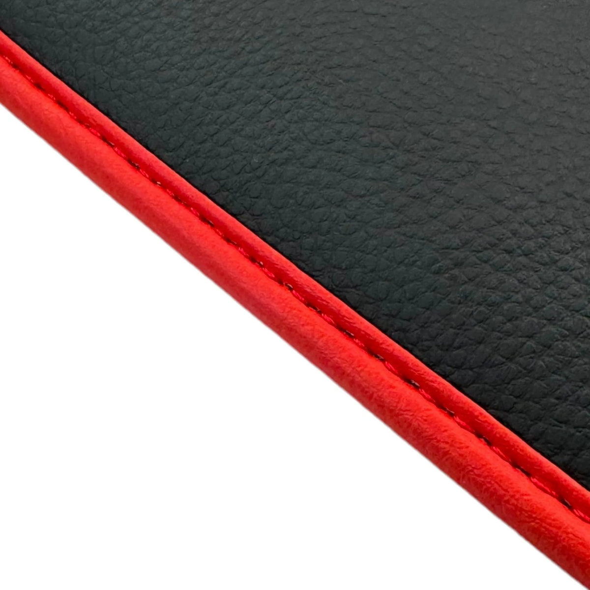 Black Floor Mats for Ferrari 296 GTS (2022-2027) with Leather and Red Trim - AutoWin