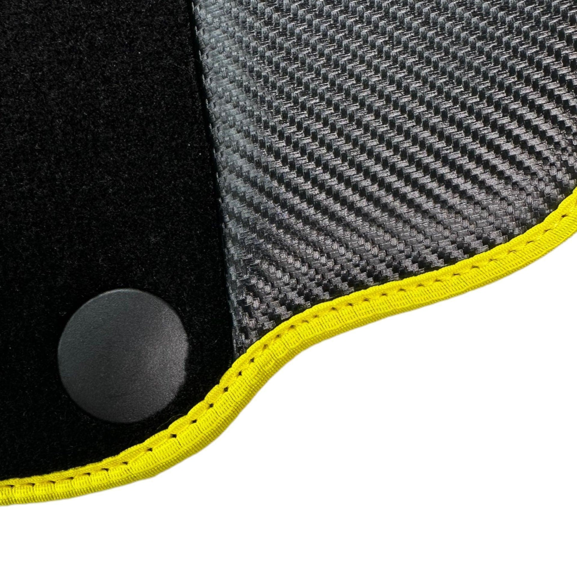 Black Floor Mats for Ferrari 812 GTS (2019-2023) with Carbon Leather - AutoWin