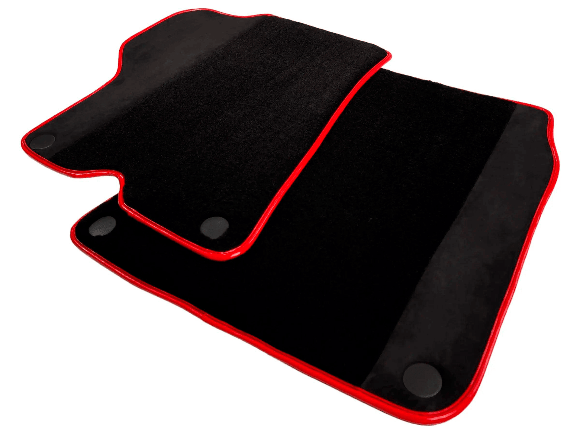 Black Floor Mats For Ferrari California 2008-2014 With Alcantara Red Trim - AutoWin