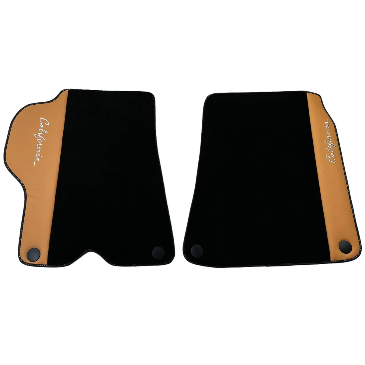 Black Floor Mats for Ferrari California (2008-2014) with Beige Tradizione Nappa Leather - AutoWin